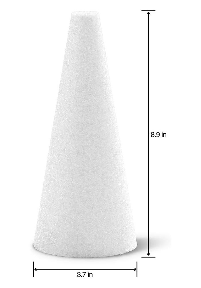 FloraCraft C94WS/24 Styrofoam Cone - 3.7 x 8.9 Inch Recyclable Craft Foam Cone - Image 2